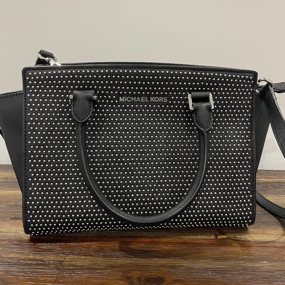 Michael Kors Studded Leather Shoulder Bag